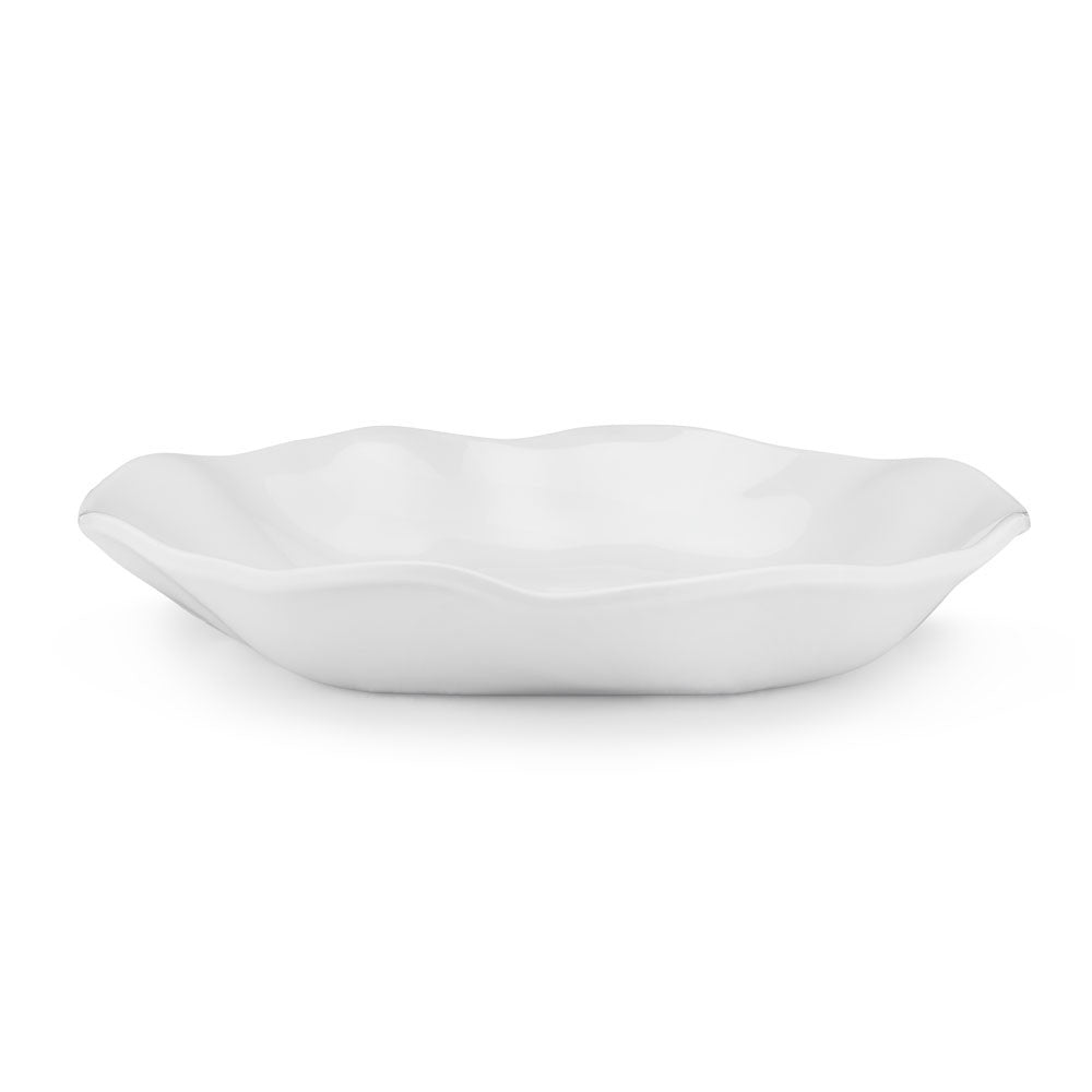 Image of Ruffle White Melamine Round Dinner Bowl