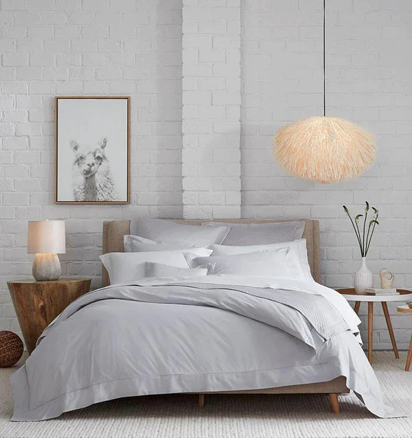 Celeste Percale Fitted Sheet by Sferra