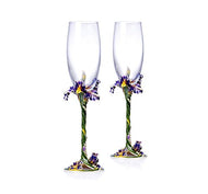 RORO Wedding Gift, Swarovski Jeweled Bohemian Crystal Champagne Flute Glasses