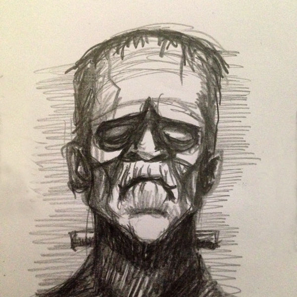Frankenstein's Monster pencil drawing by George Coghill