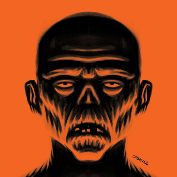 Haloween orange black color palette ghouls drawing by George Coghill