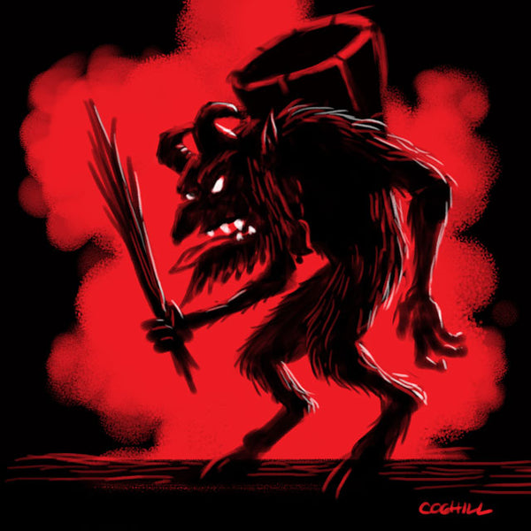 Krampus limited palette drawing by George Coghill