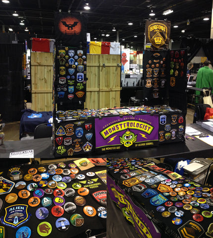 Monsterologist cryptid patches & pins artist table at Wizard World Chicago 2017
