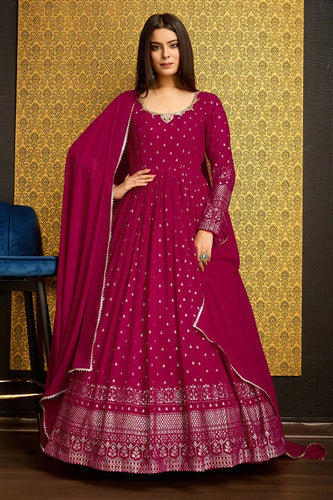 Designer Purple Anarkali Dress for women - georgette anarkal