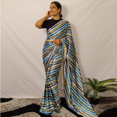 Readymade Stripe Saree