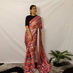 Readymade Stripe Saree