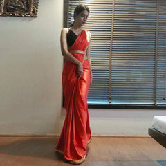 Red Readymade Saree