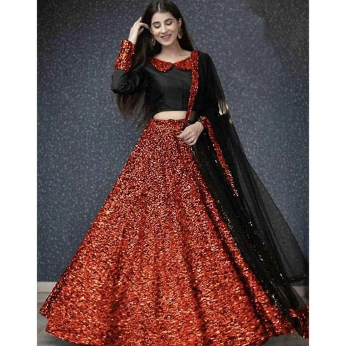 Buy RICHIES Women's Traditional Navratri Garba Cotton Bright Orange Chaniya  Choli with Black Embroidered Dupatta (Free Size) at Amazon.in