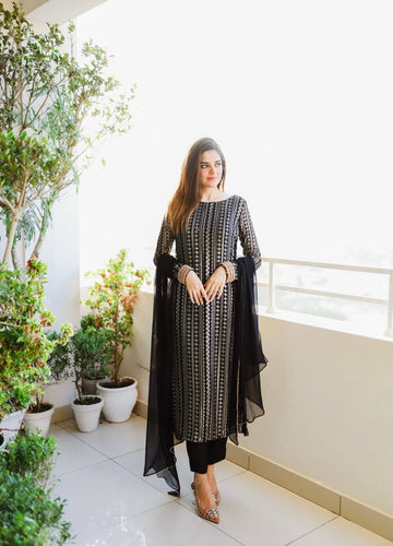 Women's Rayon Liboza Salwar Suit With Dupatta Black (Small) : :  Fashion