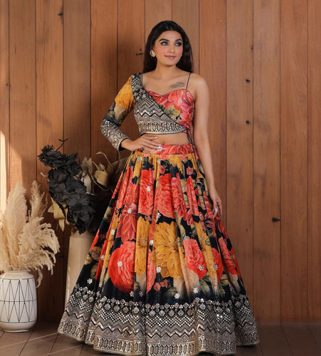 Buy online Embroidered Flared Lehenga Choli Set With Shrug from ethnic wear  for Women by Fabcartz for ₹1399 at 77% off | 2024 Limeroad.com