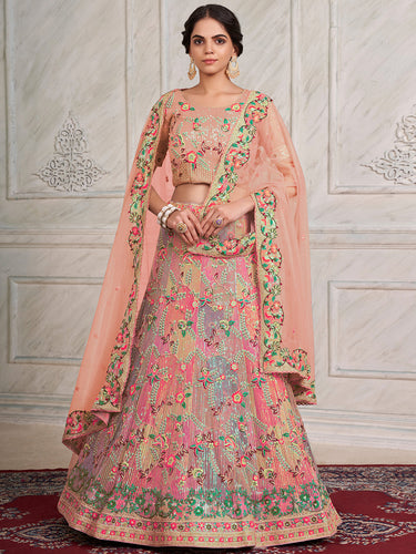 Net Semi-Stitched Cream Color Bridal Lehenga Choli, Size: Free Size, Lehenga ,Blouse & Dupatta at Rs 6490 in Surat