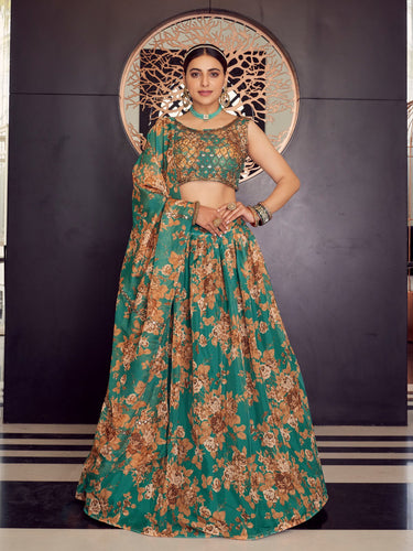 Buy FABPIXEL Printed Semi Stitched Lehenga & Unstitched Blouse With Dupatta  - Lehenga Choli for Women 20009878 | Myntra