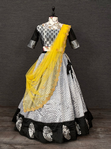 Royal Blue Color Weaving Zari Work Banarasi Silk Co-ord Set