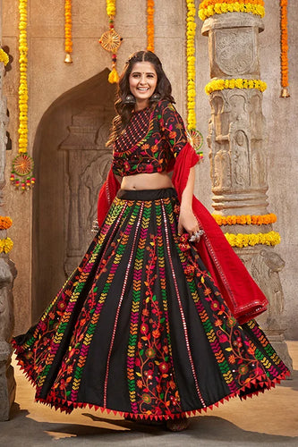 Full Flair Black Navratri Chaniya Choli With Mirror Work – Palkhi