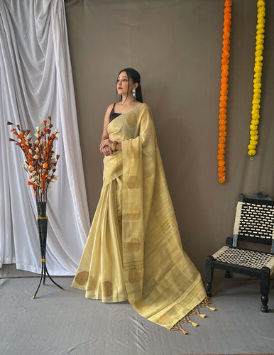 Buy Mustard Yellow Zari Weaving Satin Saree With Blouse Online At Zeel  Clothing