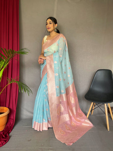 Buy Silk Land Art Silk Blue & Pink Floral Print Saree With Blouse for  Women's Online @ Tata CLiQ