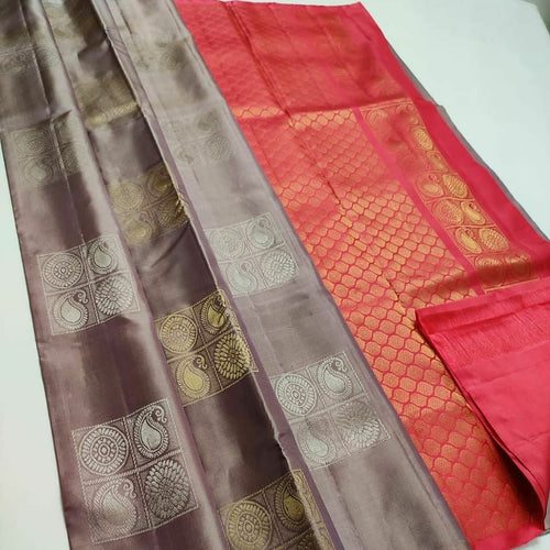 Refreshing Grey Soft Silk Saree With Skinny Blouse Piece - C