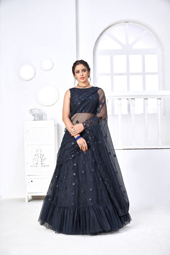 Black Printed Imported Indo Western Ready To Wear Skirt With