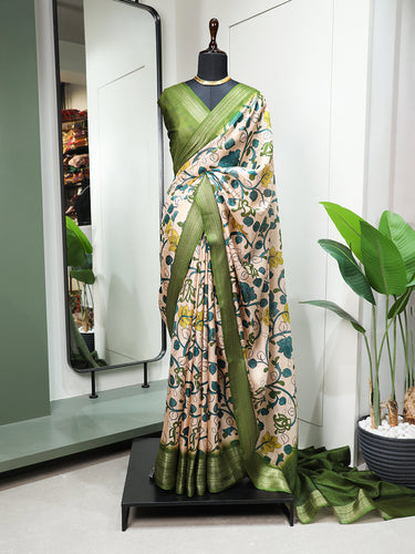 Buy Cream Sarees for Women by SATRANI Online | Ajio.com