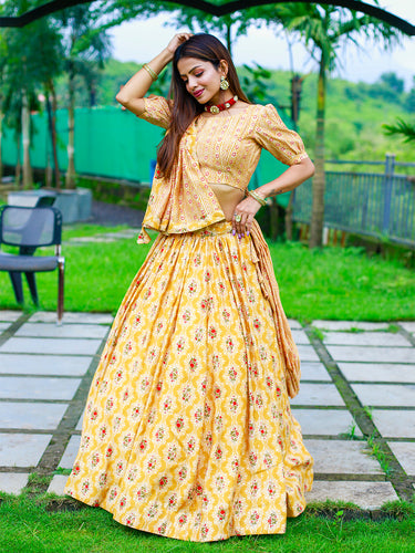 Women Cotton Lehenga Choli Bagru Printed Top Skirt with Mulmul Dupatta set  | eBay
