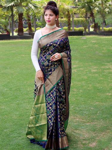 Sea Green Saree in Cotton Silk