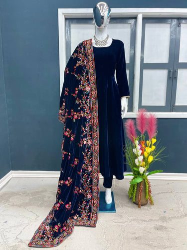 Designer Salwar Suit in Sky Blue Color Premium Silk With Rich Look Dupatta  in USA, UK, Malaysia, South Africa, Dubai, Singapore