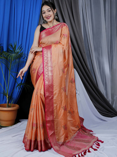 Grey Saree in Cotton Leheriya - Clothsvilla