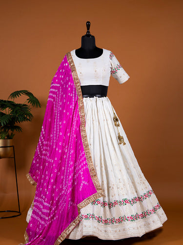 Buy White Georgette Lehenga Choli With Lucknowi With Sequence Work With  Georgette Dupatta for Women , Pink Lehenga Choli , Designer Lehenga Set  Online in India - Etsy