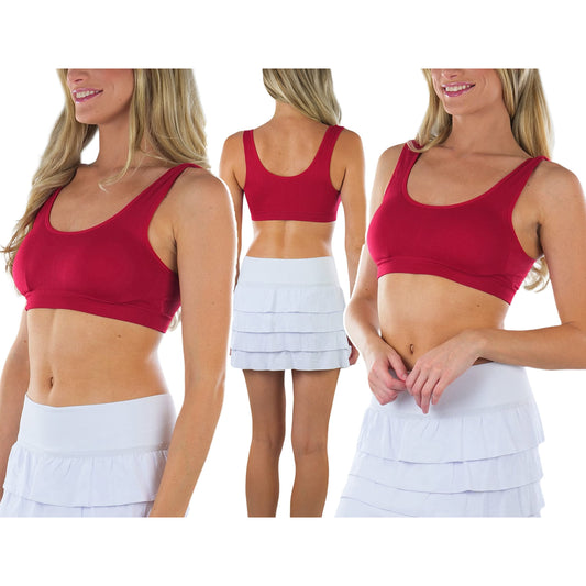 Women's Pack of 6 Padded Double Scoop Comfort Lounging Bras