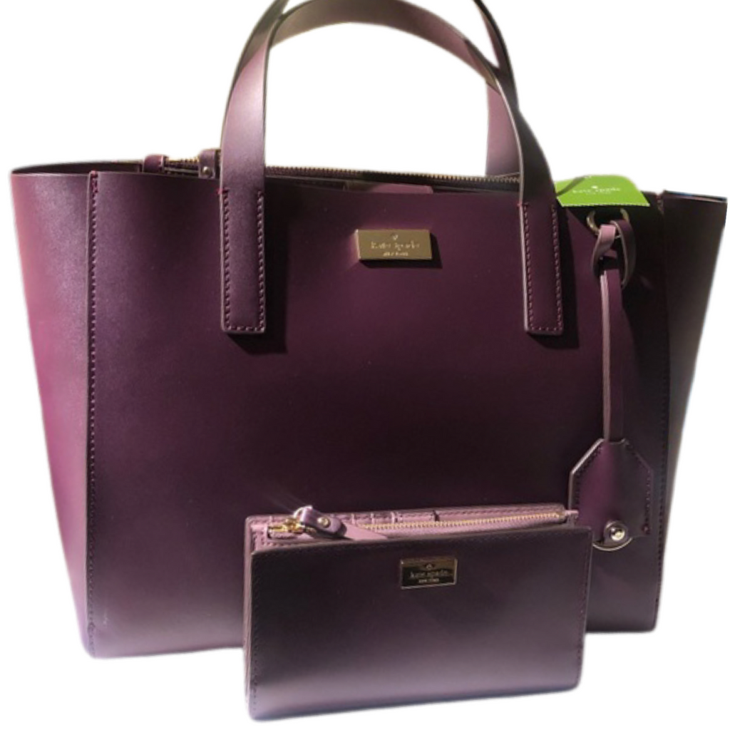 KATE SPADE NEW YORK Deep Purple Plum Putnam Drive Small Nelle Leather –  Style Exchange Boutique PGH