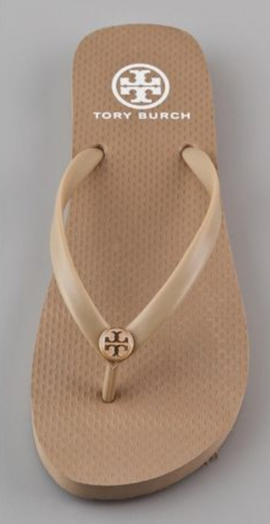 TORY BURCH Nude Rubber Wedge Flip Flops Size 8 – Style Exchange Boutique PGH