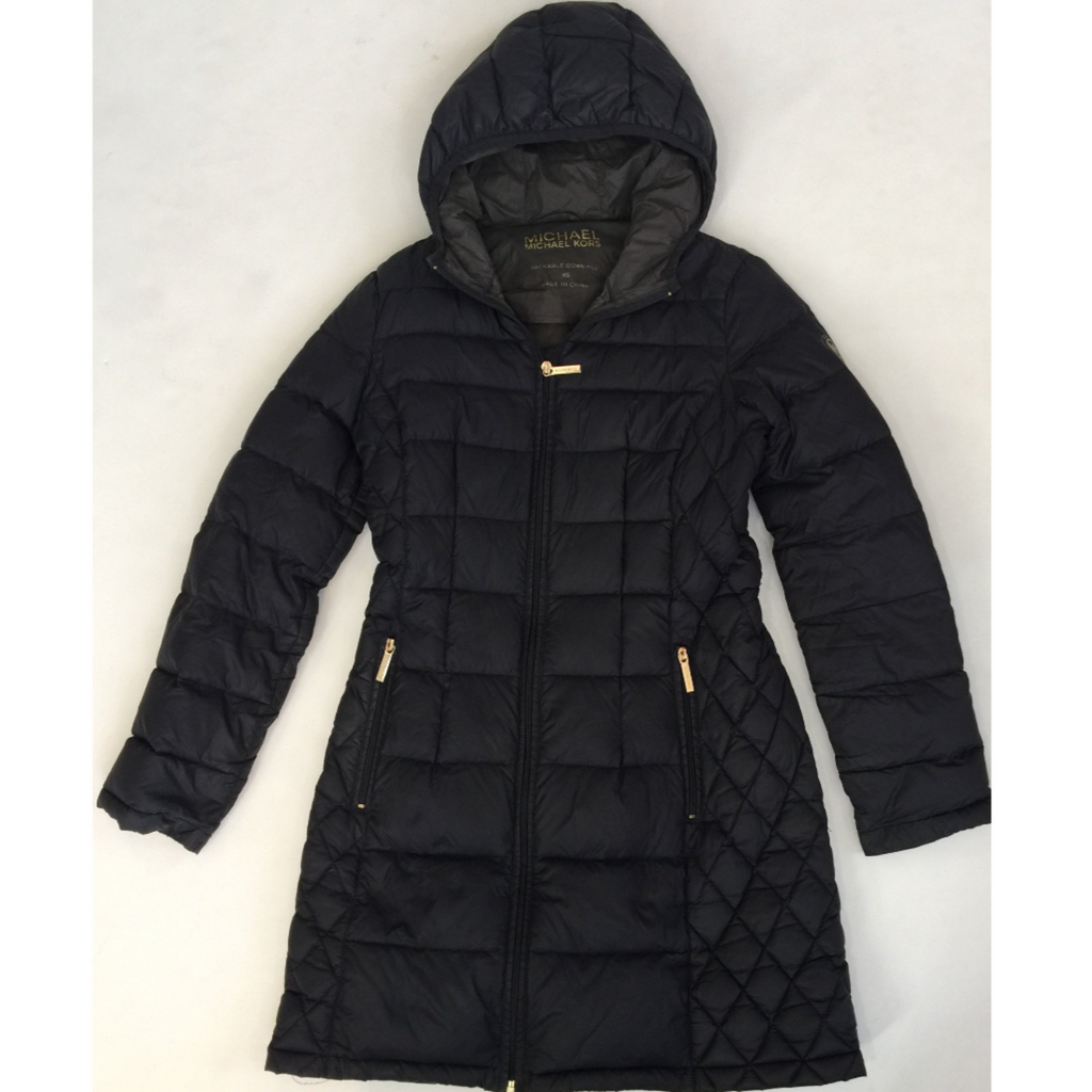 MICHAEL KORS Black 3/4 Length Zip Front Packable Down Fill Jacket Size –  Style Exchange Boutique PGH