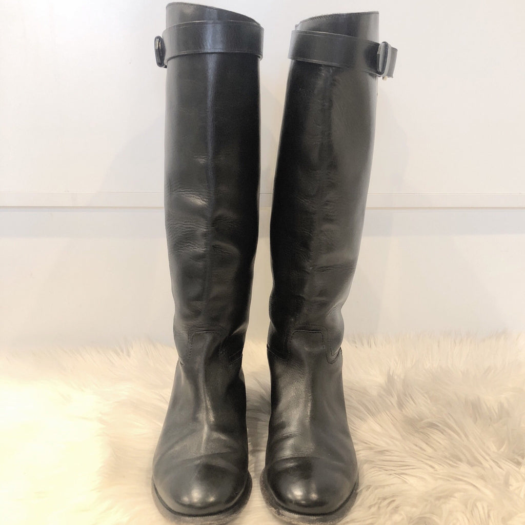 BURBERRY Black Leather Riding Boots Size  – Style Exchange Boutique PGH