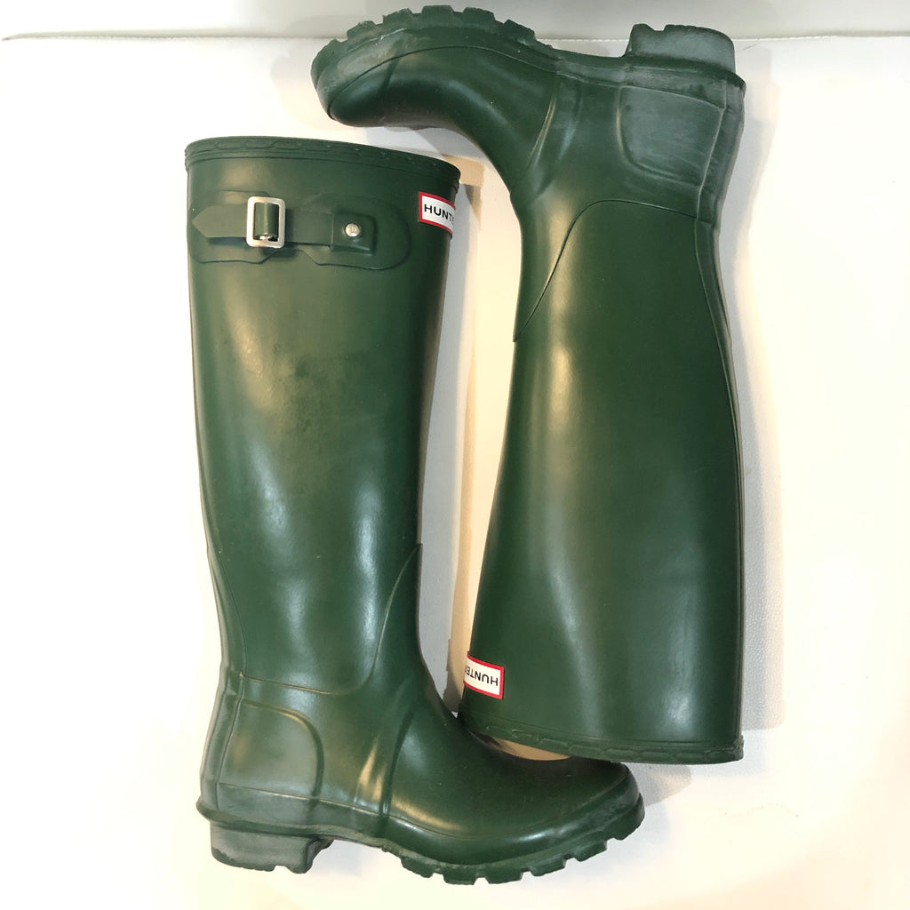 hunter boots tall green