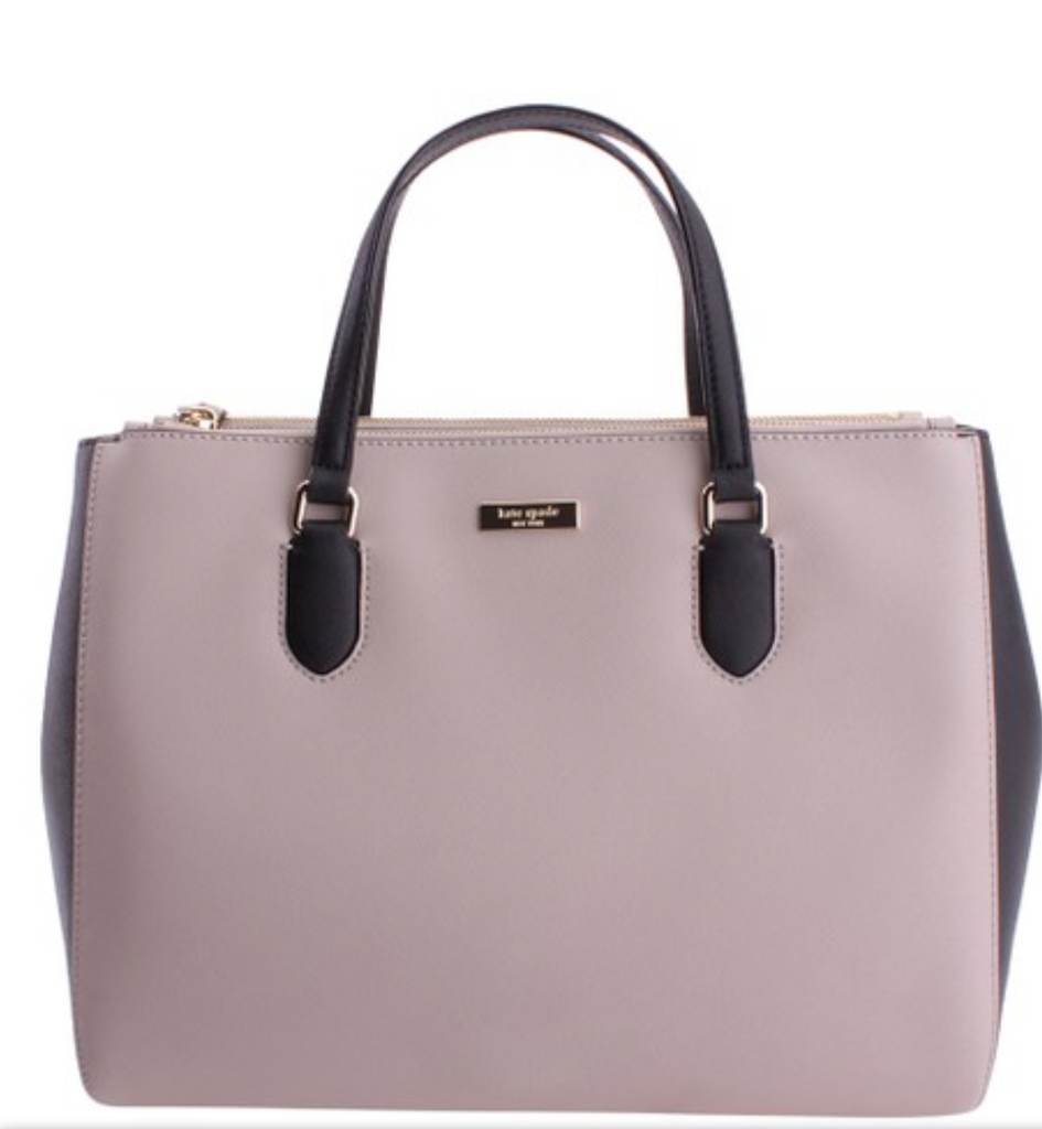 KATE SPADE LEIGHANN LAUREL WAY Leather Satchel Almond/Black – Style  Exchange Boutique PGH