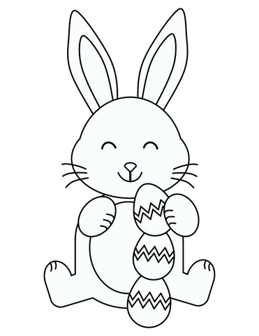 Bunny with Eggs Coloring Sheet