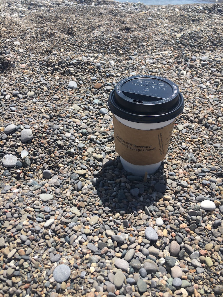 coffee cup at the beach