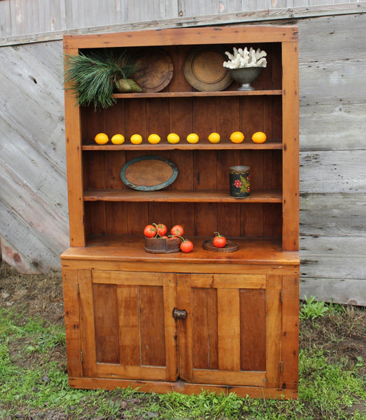 Mid 19th C Antique Step Back Cupboard Solid Cherry The Curated