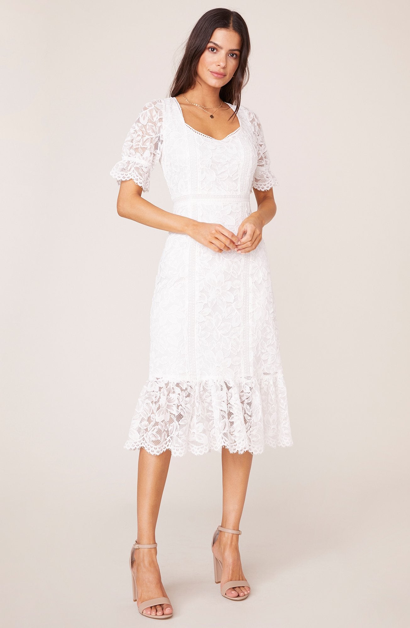 bb dakota white lace dress