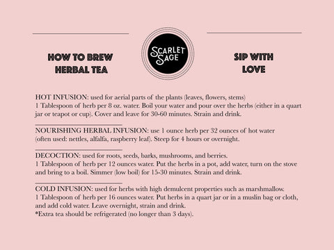 Scarlet Sage Tea Brewing Instructions