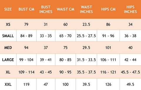 Boiler Suit Mens Size Chart