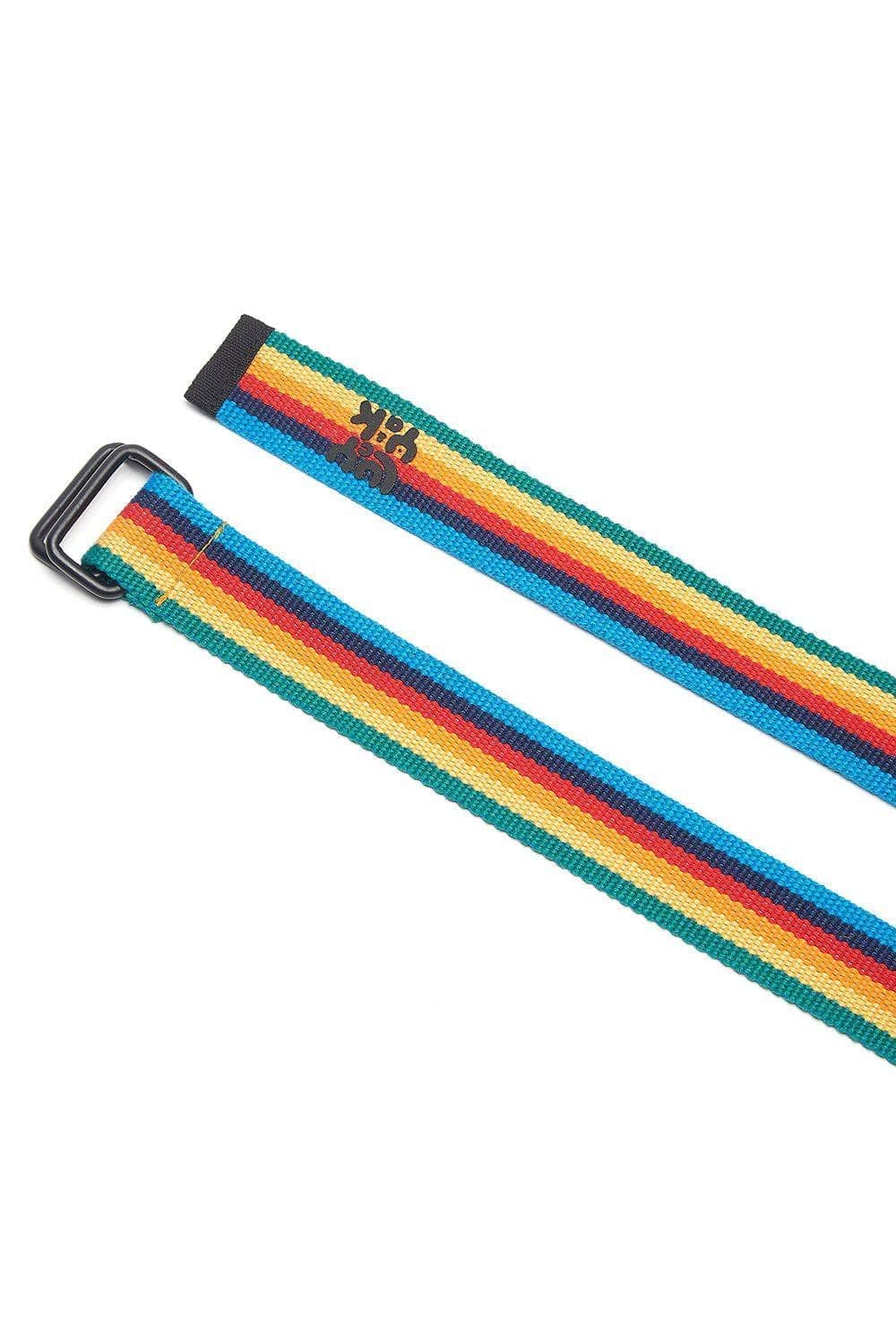 Lucy & Yak Belt ‘Flynn’ Cotton Webbing Belt in Rainbow Stripe
