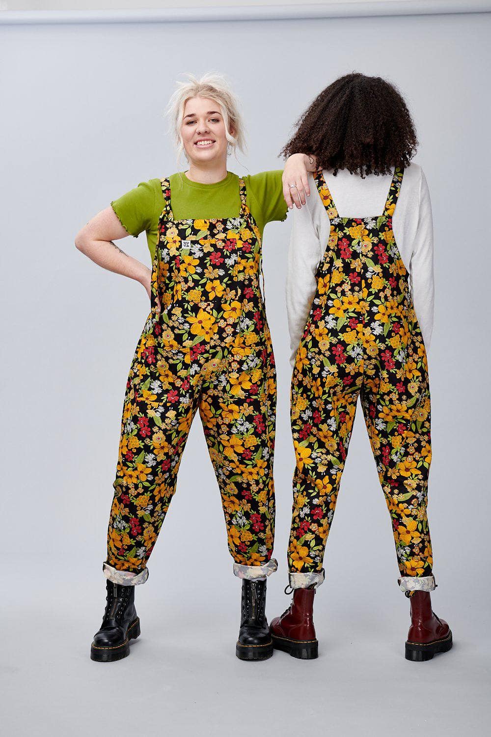 Mustard Floral Limited Edition Dungarees in Organic Cotton