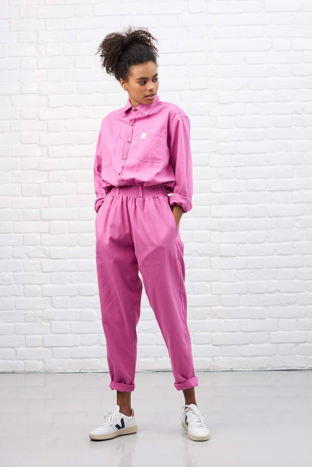 ladies pink boiler suit
