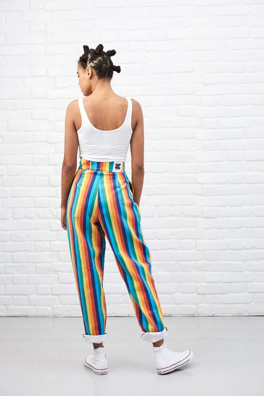 rainbow high waisted pants