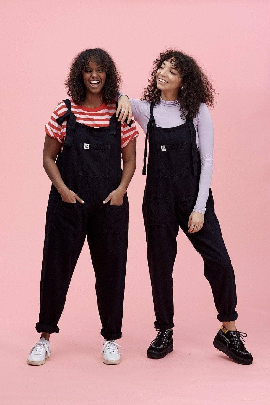 cotton black overalls