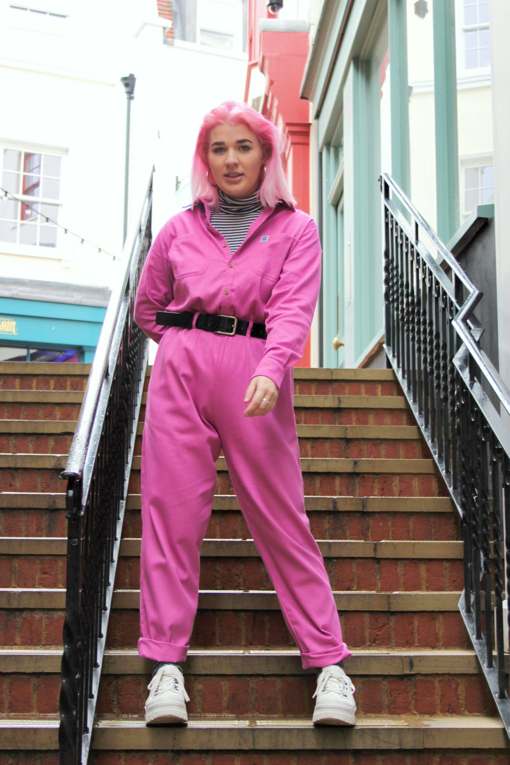 ladies pink boiler suit