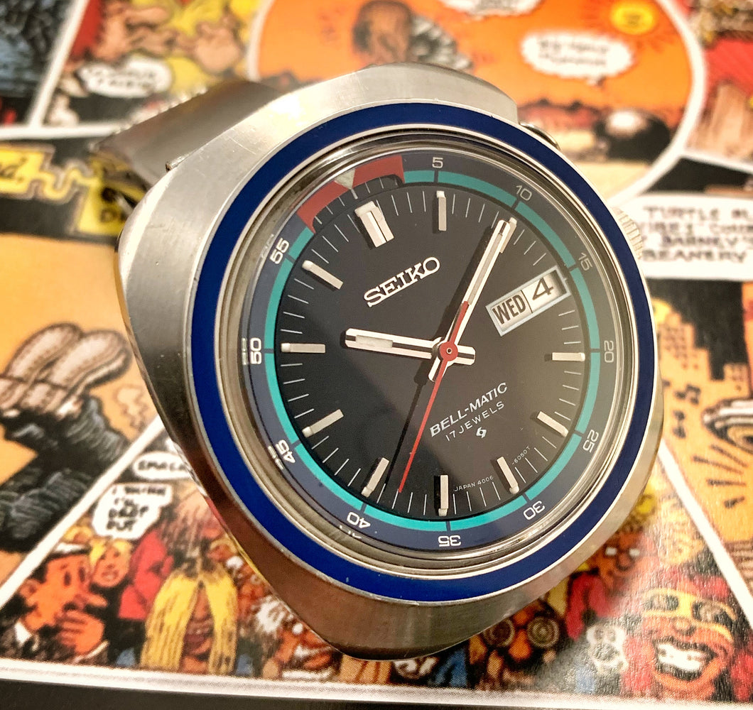 GORGEOUS~APRIL 1972 SEIKO BELLMATIC 4006-6027 ALARM – RETROWATCHGUY