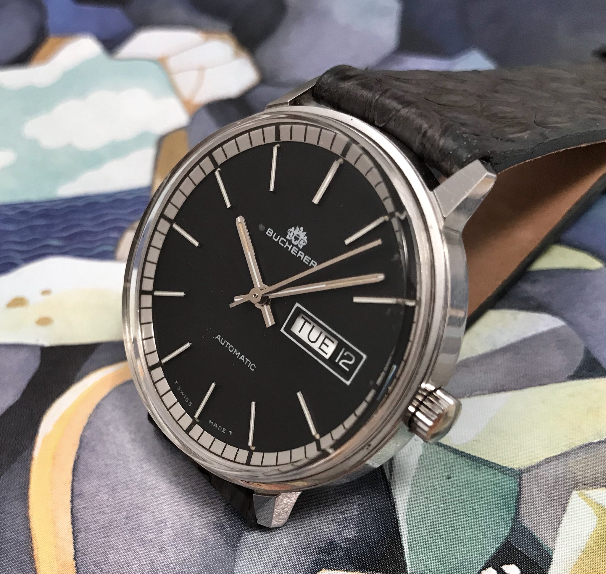 SMOOTH~60s BUCHERER DAY/DATE AUTOMATIC – RETROWATCHGUY