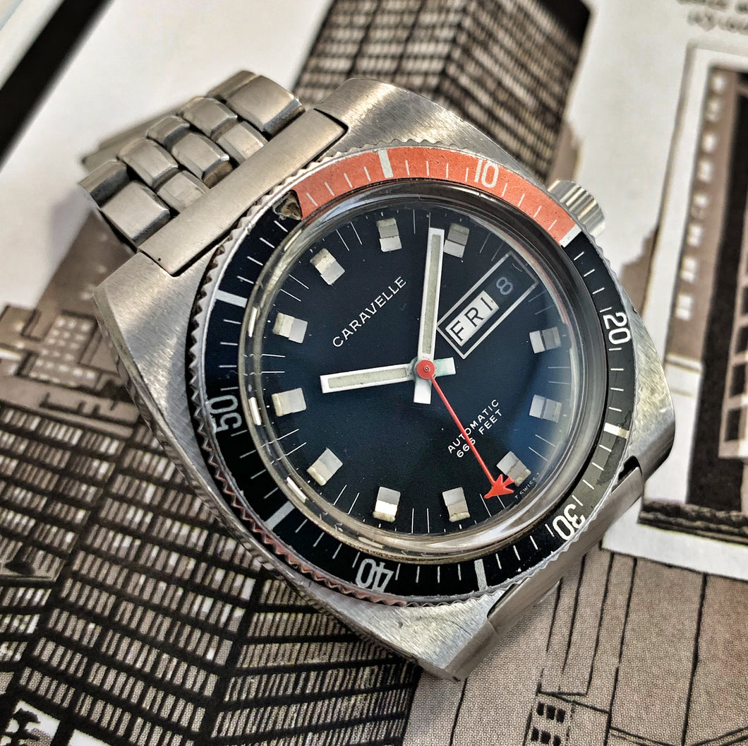 STELLAR~1971 BULOVA-CARAVELLE 666 COKE DEVIL DIVER – RETROWATCHGUY